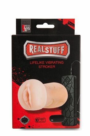 Мастурбатор-вагина REALSTUFF VIBRATING MASTURBATOR PUSSY с виброяйцом на пульте 