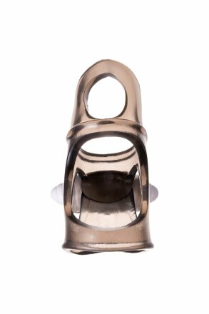 Дымчатая насадка на пенис Toyfa XLover с вибропулей 