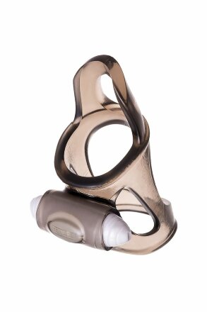 Дымчатая насадка на пенис Toyfa XLover с вибропулей 