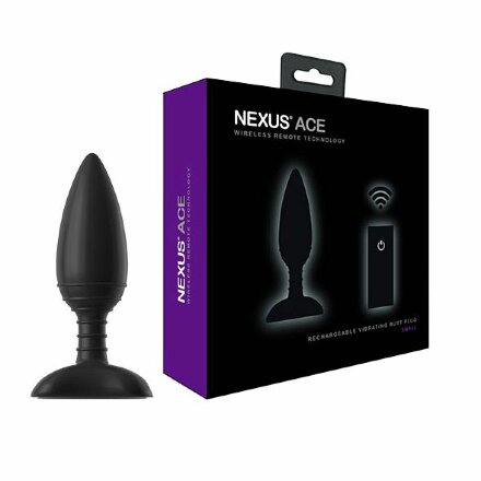 Чёрная вибровтулка NEXUS ACE SMALL с дистанционным управлением - 10 см. 