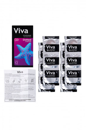 Презервативы с точечками VIVA Dotted - 12 шт. 