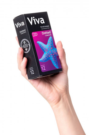 Презервативы с точечками VIVA Dotted - 12 шт. 