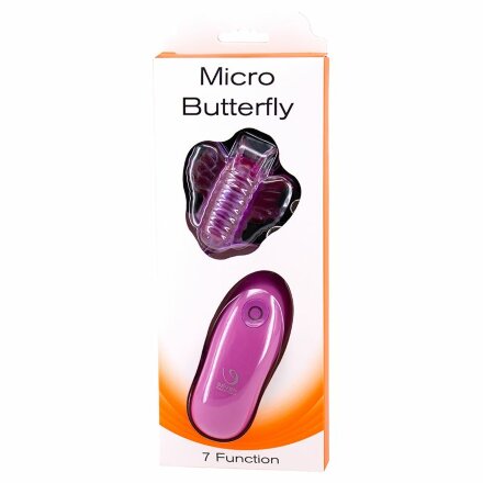 Лиловый клиторальный стимулятор MICRO BUTTERFLY в виде бабочки 