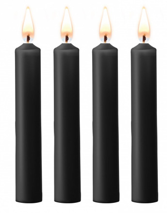 Набор из 4 черных восковых свечей Teasing Wax Candles 