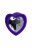 Фиолетовая анальная втулка Diamond Heart с прозрачным кристаллом - 7 см. 