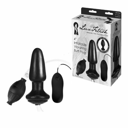 Надувная вибрирующая анальная пробка  Inflatable Vibrating Butt Plug - 10,2 см. 