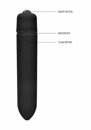 Черная вибропуля Speed Bullet - 9,3 см. 