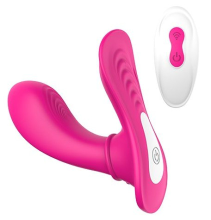 Ярко-розовый клиторальный стимулятор REMOTE PANTY G 