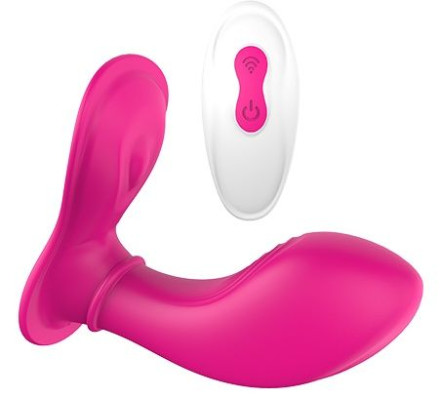 Ярко-розовый клиторальный стимулятор REMOTE PANTY G 