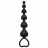 Чёрная анальная цепочка Heart&#039;s Beads Black - 18 см. 