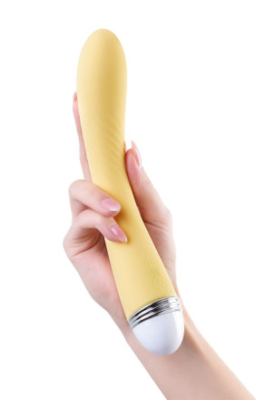 Желтый вибратор Calla - 22 см. 