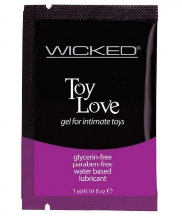 Лубрикант на водной основе для использования с игрушками WICKED Toy Love - 3 мл. 