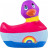Вибратор-уточка I Rub My Duckie 2.0 Colors с разноцветными полосками 