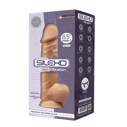 Телесный вибратор-реалистик Silexd Model 1 - 21,5 см. 