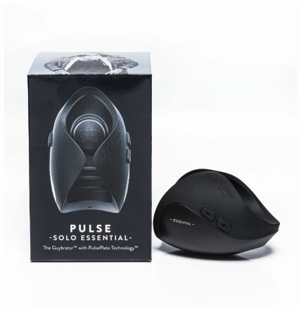 Черный инновационный мужской вибратор PULSE SOLO ESSENTIAL 