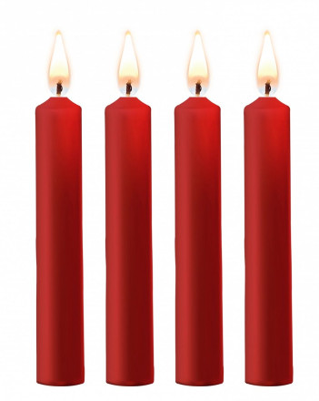 Набор из 4 красных восковых свечей Teasing Wax Candles 