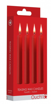 Набор из 4 красных восковых свечей Teasing Wax Candles 