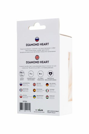 Фиолетовая анальная втулка Diamond Heart с прозрачным кристаллом - 8 см. 