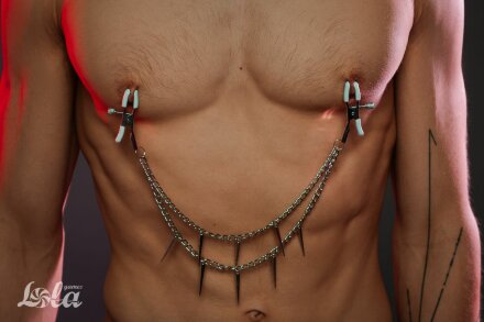 Зажимы на соски Spiky с шипами на цепочке 