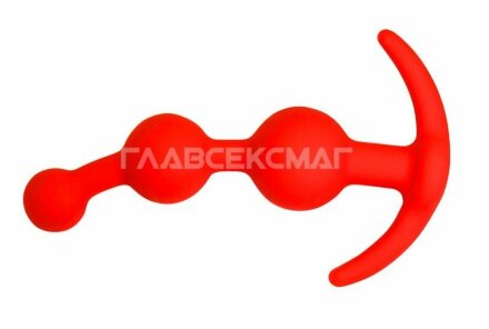 Оранжевая анальная цепочка из 3 звеньев - 13 см. 