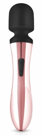 Черно-розовый вибромассажер Nouveau Curve Massager - 21 см. 