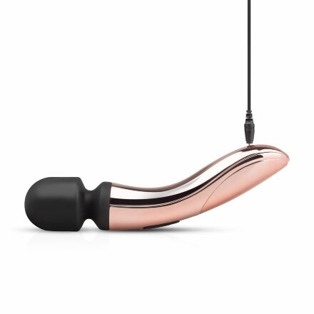 Черно-розовый вибромассажер Nouveau Curve Massager - 21 см. 