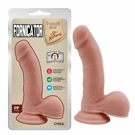 Телесный фаллоимитатор на присоске Fornicator - 19 см. 