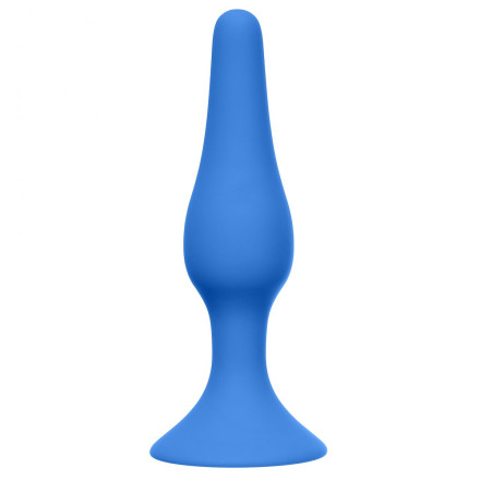 Синяя малая анальная пробка Slim Anal Plug Small - 10,5 см. 