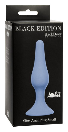 Синяя малая анальная пробка Slim Anal Plug Small - 10,5 см. 