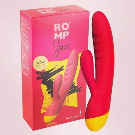 Ярко-розовый вибратор-кролик Romp Jazz - 21 см. 