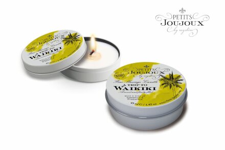 Массажная свеча Petits Joujoux Waikiki Beach с ароматом кокоса и ананаса - 33 гр. 