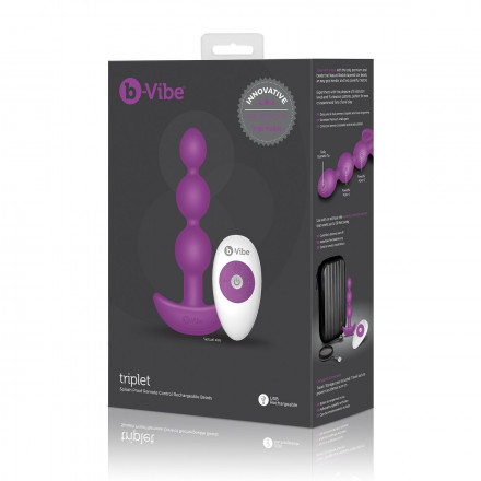 Анальная виброёлочка TRIPLET ANAL BEADS FUCHSIA - 14 см. 
