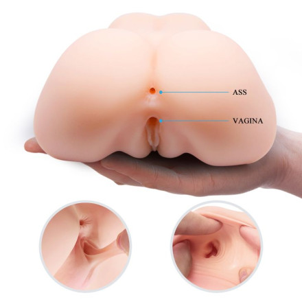 Телесный мастурбатор с 2 тоннелями Dual Vagina and Ass Veronica 