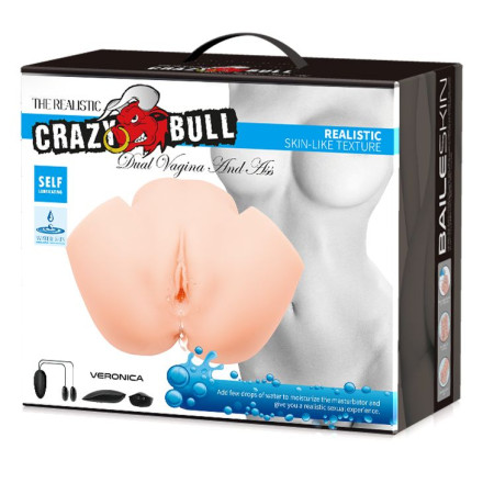Телесный мастурбатор с 2 тоннелями Dual Vagina and Ass Veronica 