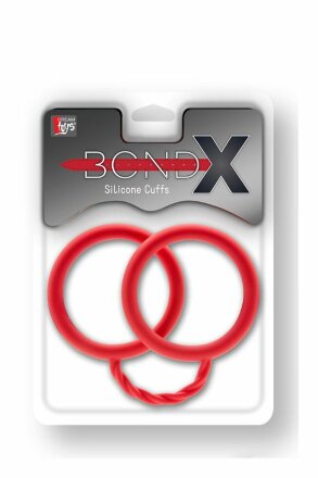 Красные силиконовые наручники BONDX SILICONE CUFFS 