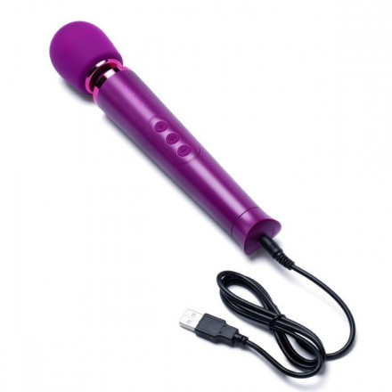 Фиолетовый жезловый мини-вибратор Le Wand Petite c 6 режимами вибрации 