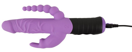 Сиреневый тройной вибратор Triple Vibrator - 22,2 см. 