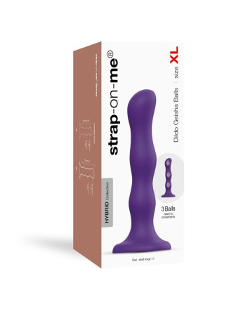 Фиолетовая насадка Strap-On-Me Dildo Geisha Balls size XL 