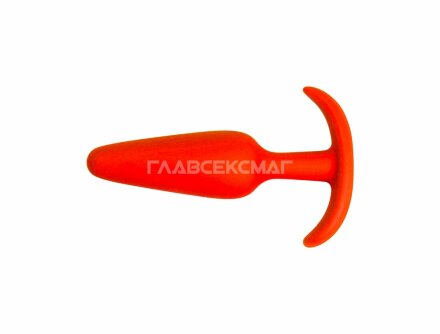 Оранжевая анальная пробка из силикона - 10 см. 