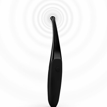 Черный точечный вибромассажер Senzi Vibrator - 14,7 см. 