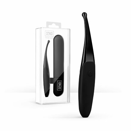 Черный точечный вибромассажер Senzi Vibrator - 14,7 см. 