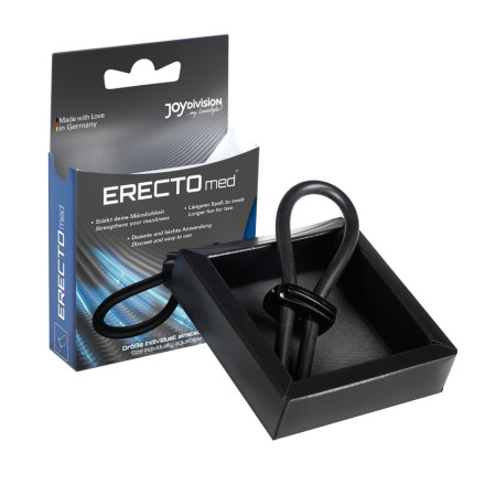 Черное эрекционное кольцо-лассо ERECTOmed Ring 