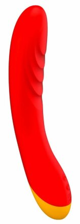 Красный изогнутый вибромассажер Romp Hype G-Spot - 21 см. 