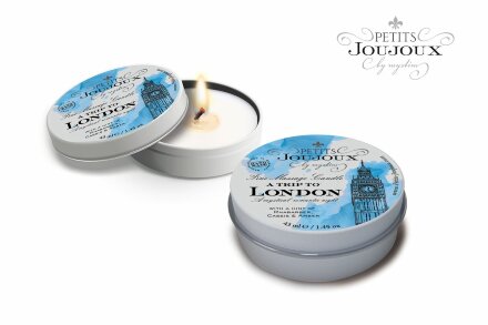 Массажная свеча Petits Joujoux Petits Joujoux London с ароматом ревеня, амбры и чёрной смородины - 33 гр. 