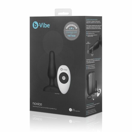 Анальная вибропробка чёрного цвета NOVICE REMOTE CONTROL PLUG BLACK - 10,2 см. 
