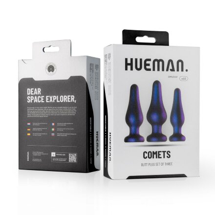 Набор из 3 фиолетовых анальных пробок Comets Butt Plug Set 