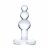 Прозрачная анальная пробка-елочка с 3 шариками Butt Plug with Tapere Base - 11 см. 