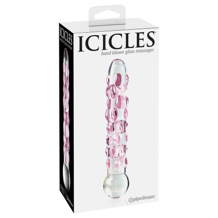 Стеклянный фаллоимитатор Icicles №7 - 17,8 см. 