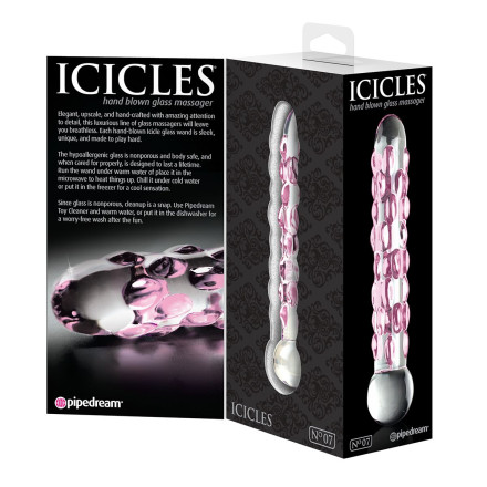 Стеклянный фаллоимитатор Icicles №7 - 17,8 см. 