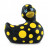 Черный вибратор-уточка I Rub My Duckie 2.0 Happiness в жёлтый горох 